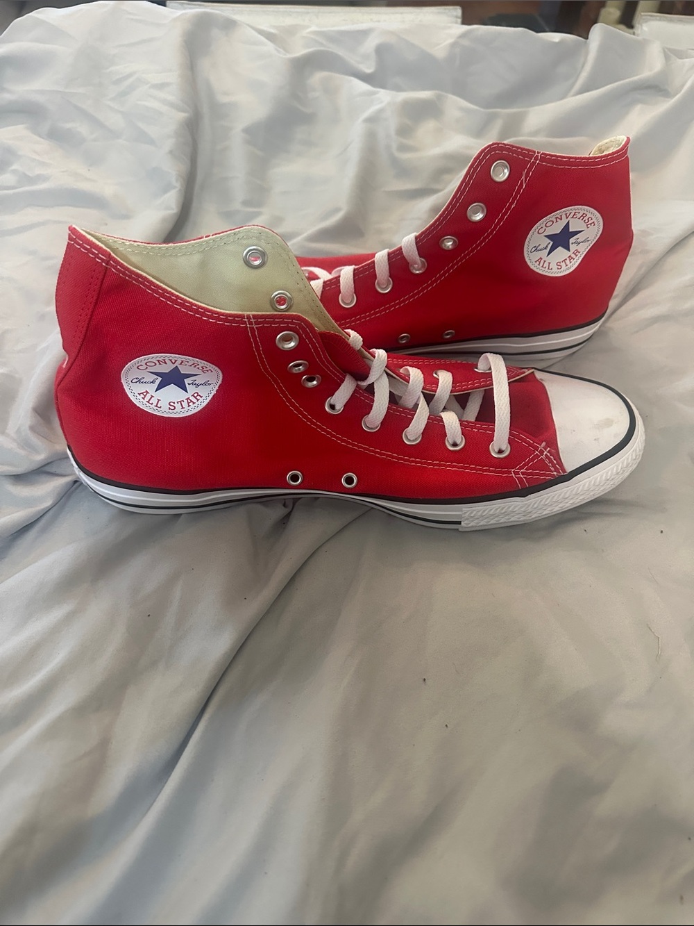 Converse Red and White High Top Sneakers